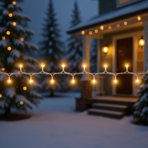 Guirlande lumineuse LED blanc chaud 300 LED 98,4 pieds PVC Éclairage décoratif IP65 Utilisation intérieure et extérieure - Product Image 2