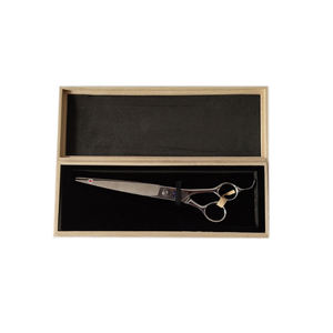 Caja de tijera de madera estrecha y larga, tapa izquierda Natural para regalo de peluquería - Product Image 1