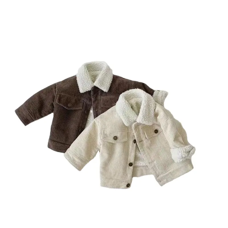 Casaco infantil de lã, jaqueta para bebês meninos e meninas, outono e primavera, blusa grossa de inverno