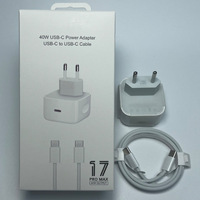 Adaptateur Secteur Dynamique 40W avec Chargeur iPhone 60W, Charge Type C 40W avec Câble Type C vers USB C pour iPhone 17 16 18