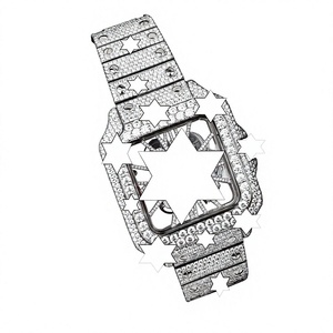 นาฬิกาข้อมือ Skeleton Diamond Luxury Unisex สแตนเลสสตีล ประดับโมอิสซาไนต์ หน้าปัดคริสตัลทรงสี่เหลี่ยมจัตุรัส ระบบอัตโนมัติ ขนาด 20 มม. - Product Image 1
