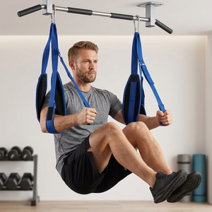 Sangles abdominales unisexes en coton/polyester/néoprène, réglables, avec logo personnalisé, antidérapantes et légères pour la musculation - Product Image 1