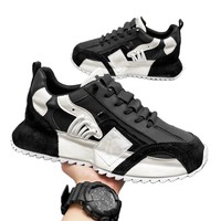 Chaussures pour hommes européennes, d'été, respirantes, à empeigne en maille, semelle extérieure en caoutchouc, à enfiler, polyvalentes, sport-casual, avec talon compensé discret, style running Dad Shoes