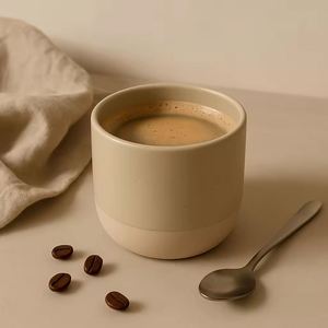 Tazas de Cerámica de Estilo Chino, Tazas de Café Elegantes y Taza de Café Beige de Arcilla - Product Image 1