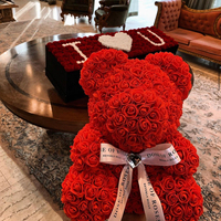 Ours en mousse PE de 20 cm, rose, fait main, classique, de haute qualité, respectueux de l'environnement, boîte cadeau pour la Saint-Valentin, la fête des mères, la remise des diplômes, Pâques