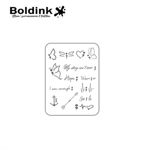 รอยสักชั่วคราว<span class=keywords><strong>ลาย</strong></span><span class=keywords><strong>ผีเสื้อ</strong></span>แบบกึ่งถาวร ยี่ห้อ Boldink Custom Semicolon Butterfly Hope ติดทนนาน 2 สัปดาห์ กันน้ำ ใช้หมึกจากน้ำผลไม้จาเกา - Product Image 4