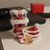 Ornements de danse du lion traditionnelle chinoise, décoration de la maison et de la voiture, style à tête oscillante