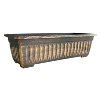 RTI Pot de fleur en plastique rectangulaire multifonctionnel dédié au balcon avec plateau pot de fleur en plastique économique