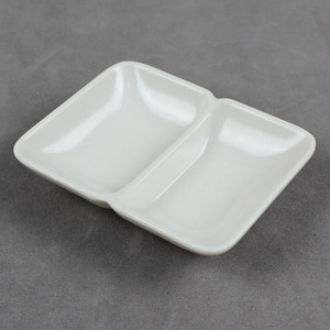 Blanco 1 Onza Plato para Salsas <span class=keywords><strong>de</strong></span> 2 Compartimentos, Resistente a Roturas, Apto para Lavavajillas, <span class=keywords><strong>de</strong></span> Plástico <span class=keywords><strong>Melamina</strong></span>, para Salsa <span class=keywords><strong>de</strong></span> Soja - Product Image 4