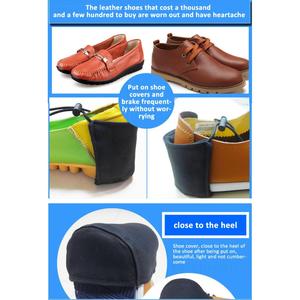 Car Heel Protector Shoe Covers Flat Black Elastic Adjustable Fabric Lining For Driving Protection - Product Image 4