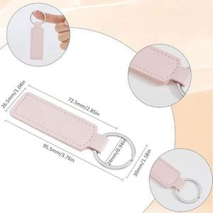 Custom Logo Pu Leather Rectangular Engraving Blanks Keychains With <b>Key</b> <b>Ring</b> for Chain Stamping Diy Crafts Accessories - Product Image 2