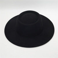 Chapeaux en laine à large bord de couleur unie décontractés pour les fêtes en plein air chapeau Fedora rétro taille adulte vente en gros