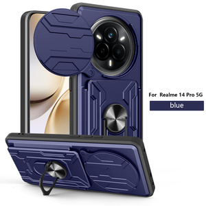 Funda Realme 14 Pro, Tipo Armadura Mecánica, con Ranura para Tarjetas, Ventana Deslizante, Soporte, Protector de Cámara, Carcasa Trasera Rígida de PC, Resistente a Impactos - Product Image 5