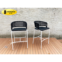 Tabourets de bar extérieurs modernes Tabourets de bar noirs Tabourets de bar français Chaise en corde d'aluminium