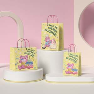 Sac en papier kraft biodégradable durable imprimé sur mesure en gros pour les restaurants Impression offset Traitement de surface - Product Image 2