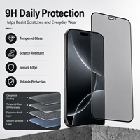 Protection d'écran en verre trempé anti-espion, design anti-regard indiscret, dureté 9H, ultra-fin 0,33 mm, compatible avec tous les modèles 12 Pro Pro Pro Max