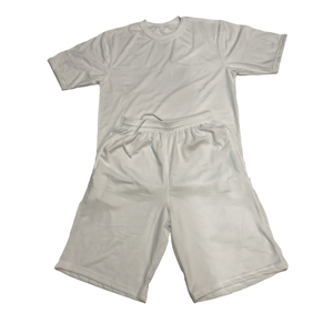 Conjunto de Camiseta y Pantalones Cortos Unisex de Algodón 100% Tejido, Estilo Hip Hop, Ecológico, con Logotipo Frontal, Colores Personalizados, Impresión Serigrafiada, Venta al Por Mayor - Product Image 1