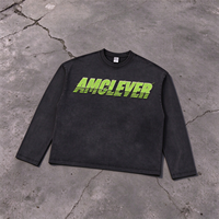 AMCLEVER Automne 275GSM Sweat-shirt à capuche ample à manches longues, coupe droite, effet délavé vintage, impression DTF