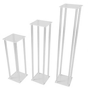 Base de Metal Transparente Clásica de Alta Calidad LEDA, Centro de Mesa, Soporte para Flores para Decoración de Bodas y Fiestas - Product Image 1