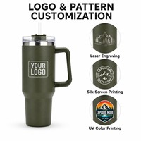 Mug de Voyage Isotherme 1200 ml en Acier Inoxydable Double Paroi avec Poignée, Gobelet 40 oz Personnalisé Sous Vide pour Café, Vente en Gros