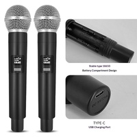 Microphone sans fil UHF VM-202, un émetteur, deux récepteurs, dynamique professionnel, 30Hz-15kHz, karaoké à domicile, KTV