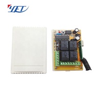 Récepteurs universels YET404PC 433 MHz pour télécommandes de portes de garage, 4 canaux, sans fil, 12 V/24 V, avec code d'apprentissage et relais