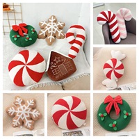 Oreiller en coton de Noël créatif inspiré des fleurs de bonbons en peluche flocon de neige et décoration de maison de neige jouet en peluche