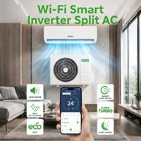Climatiseur mural split à inverter intelligent 12000 BTU à économie d'énergie R32 pour usage domestique, camping-car et voiture (UE/US)