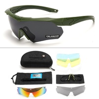 Lunettes de cyclisme polarisées UV400 en PC, semi-cerclées, tactiques, anti-UV, pour le tir, résistantes au vent et au sable, pour sports de plein air (lot)