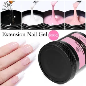 BORN PRETTY 225g 500g 1 kg Gel de extensión acrílico de gelatina de camuflaje No Heat Solid Builder Nail Gel de construcción Gel duro 1 KG