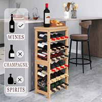 Porte-vin en bambou pour 24 bouteilles, 6 niveaux, autoportant, facile à assembler, étagère de présentation pour la maison, le bar ou la cuisine