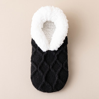 Nouvelles chaussettes-pantoufles unisexe pour adulte, chaudes et douillettes, doublées en sherpa, en polyester tricoté thermique écologique, antidérapantes, à revers, pour usage quotidien