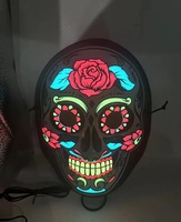 Masque LED Jour des Morts pour Adultes, Masques Lumineux pour le Visage, Costume de Fête d'Halloween pour Femmes et Hommes G25-527