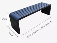 Banc d'extérieur en métal coloré arc-en-ciel, siège à lattes modulaire moderne, résistant aux intempéries, écologique, mobilier public pour parc, centre commercial, hôtel