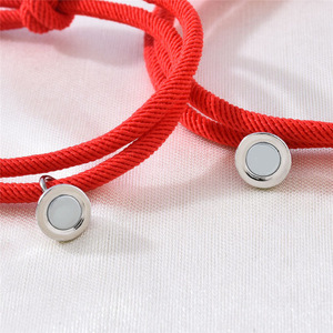 2個Magnetic <span class=keywords><strong>Couple</strong></span> <span class=keywords><strong>Bracelet</strong></span> Adjustable Braided Rope Friendship <span class=keywords><strong>Magnet</strong></span> Braceletsカップルのための - Product Image 3