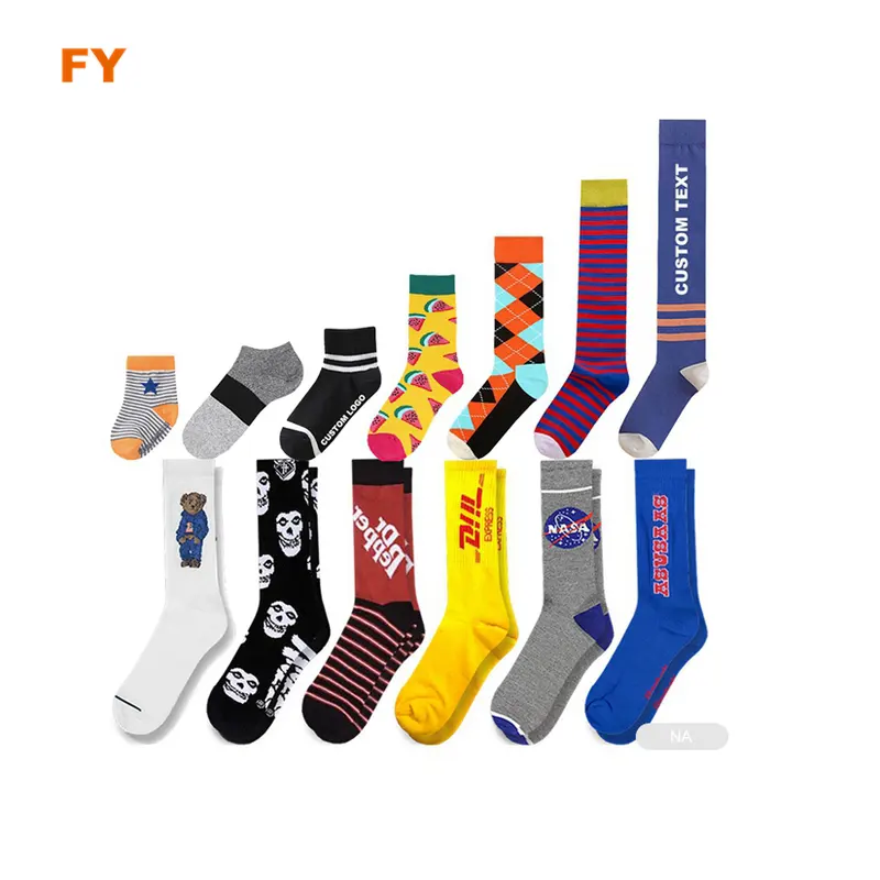 ZJFY- O006 custom unisex crew socks custom design sports causal socks custom logo socks