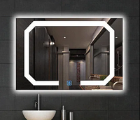 Nouveautés Décoration d'intérieur Lumières LED modernes Miroirs muraux sans cadre Écologiques Miroirs de maquillage rétroéclairés Écran tactile