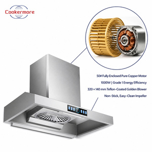 Hotte de cuisine professionnelle 1500 mm à tête unique 1000 W en acier inoxydable avec commande tactile 36 m³/min Fabricant OEM ODM - Product Image 3