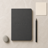 Carnet de notes de voyage extérieur moderne en silicone liquide souple étanche personnalisé A5 avec logo 3D moulé, pages quadrillées lavables