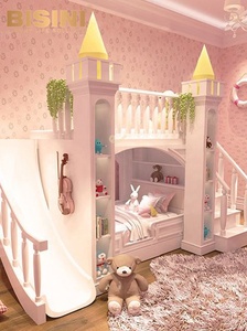 Nueva <span class=keywords><strong>Cama</strong></span> Infantil Tipo Castillo de Color Blanco con Librero y <span class=keywords><strong>Escalera</strong></span>, Camas para Niños - Product Image 4