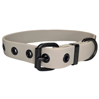 Collier pour chien en sangle enduite de PVC imperméable avec boucle ardillon et œillets métalliques, réglable, durable et facile à nettoyer pour chiens de petite, moyenne et grande taille