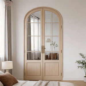 DEMEA Partizione Moderna per Appartamenti e Hotel, Insonorizzata in Legno di Teak Massiccio, Vetro Temperato Doppio, Su Misura, a Doppia Arcata - Product Image 2