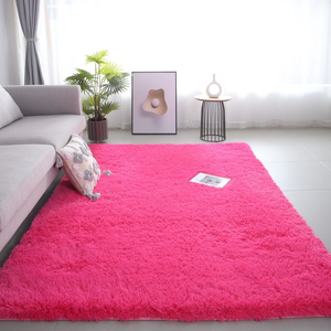 Alfombra de poliéster de piel sintética de Color sólido de lujo moderno, alfombra de felpa esponjosa supersuave para dormitorio, sala de estar, juegos de alfombras de área de máquina - Product Image 1
