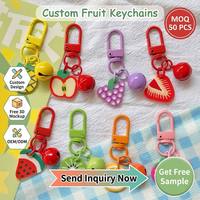 5/10 stuks Fruit Sleutelhanger Hanger Rugzak Decoratie Telefoonketting Sleutelgesp Diy Sieraden Maken Sleutelhanger Tas Accessoires Leuke sluiting