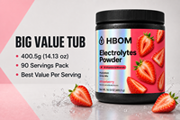 Poudre d'électrolytes personnalisée à marque privée, saveur fraise, mélange pour boisson hydratante, 10 vitamines et minéraux, OEM ODM, vente en gros