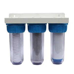 Filtro de agua de plástico transparente de tres etapas
