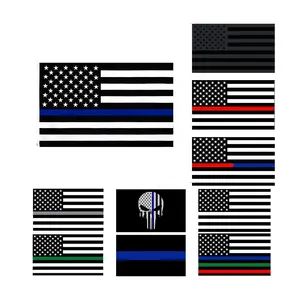 100% ポリエステル3x5ftストックUSAブルーライブマター法執行官を称える細い青い線の旗を出荷する準備ができています