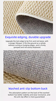 Tapis en sisal d'imitation haut de gamme Style en bois Simple sans lavage effaçable tapis de sol résistant aux taches imperméable pour mur à mur