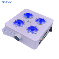 Projecteur PAR LED plat sans fil IR4 Mini 4x12W RGBWA UV DMX, alimenté par batterie, pour mariage, fête, éclairage de scène LED