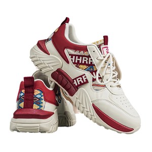 Zapatillas Deportivas para Hombre, Color Beige y Rojo, Diseño Vintage, con Cordones, Acolchadas, Antideslizantes, Estilo Casual - Product Image 4